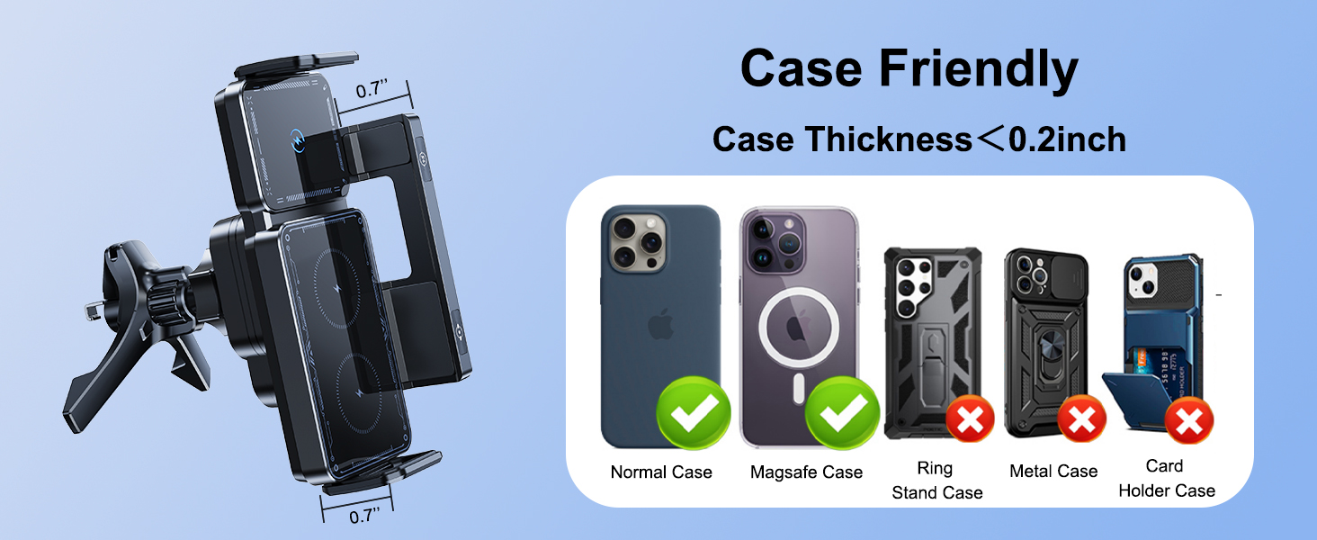 Wireless Car Charger Mount Holder for Samsung Galaxy Z Fold 6 5 4 3 2