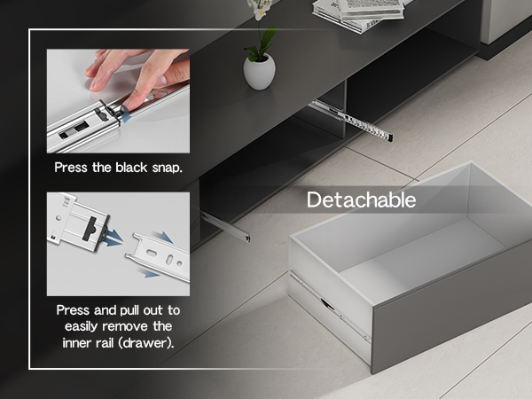 Snap-on design makes the slides separate Easily,convenient to remove and install the glides.