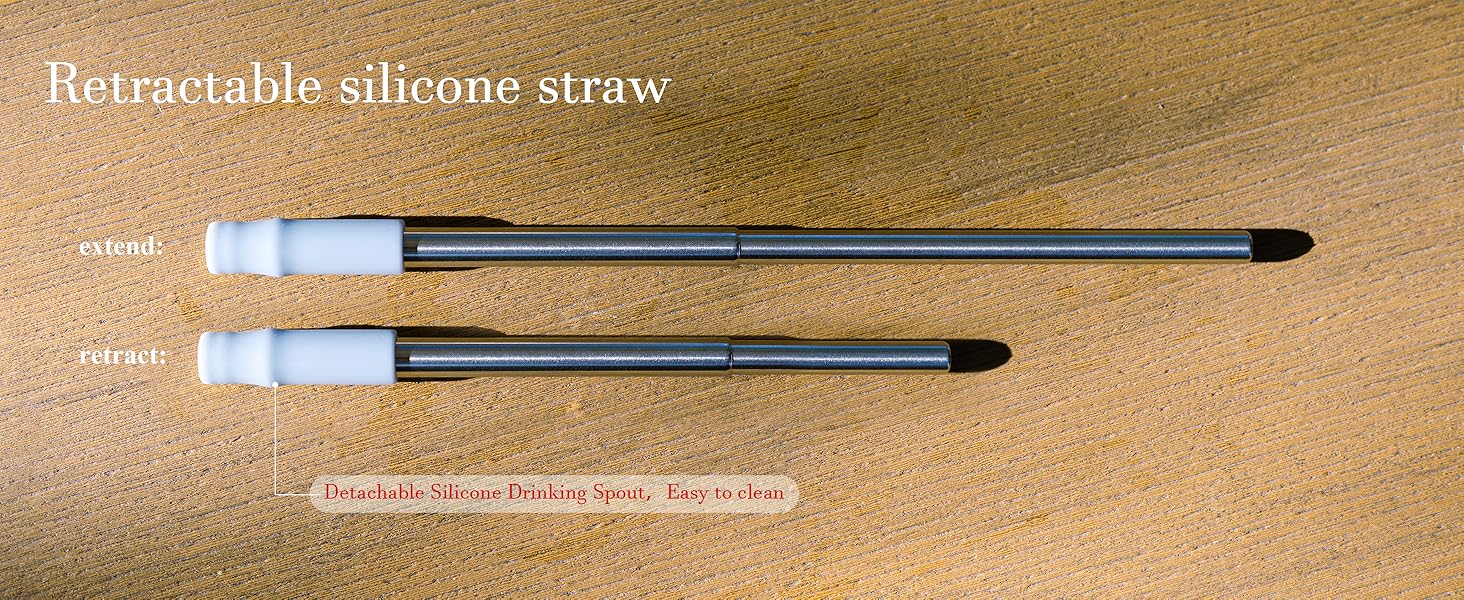 Retractable silicone straw