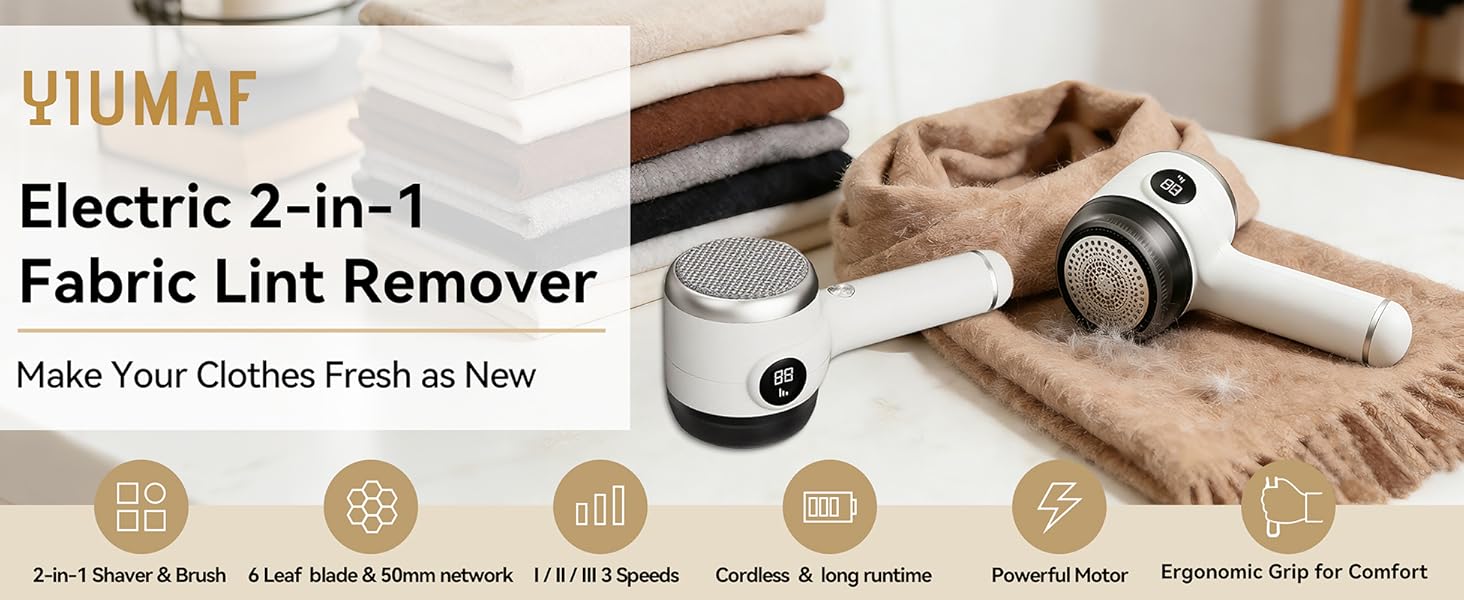 Cordless Rechargeable 2-in-1 Fabric Shaver