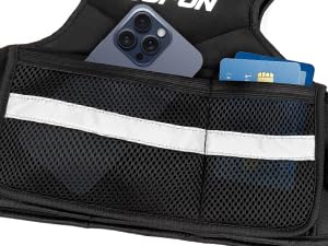 Weighted vest With enlarged mesh pockets, easily store large-sized phones during workouts