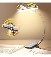 Glocusent Book Light Rotatable: 22 Led Rechargeable Book Light for Reading in Bed with Timer - Ey...
