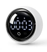 Voice Control Magnetic Kitchen Timer, USB-C Rechargeable Digital Countdown Timer with LED Display...