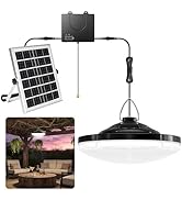 Solar Shed Pendant Light Pull wire Chandelier 2000Lum Auto Dusk to Dawn Light Indoor Outdoor with...