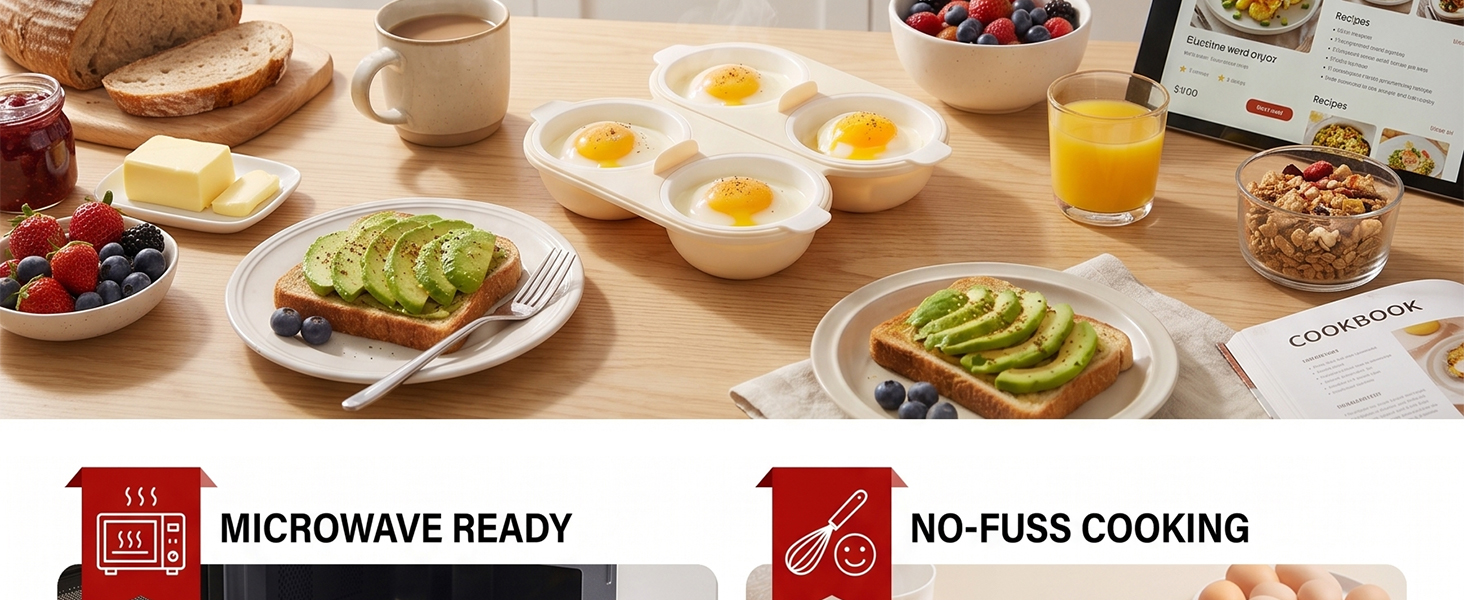 Li&amp;amp;Zhao 4 Cavity Microwave Egg Poache