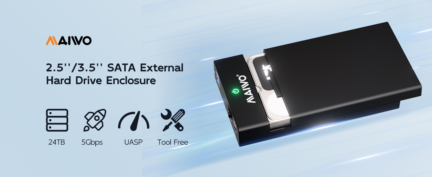 2.5 3.5 SATA External Hard Drive Enclosure USB 3.0 to SATA Hard Drive Adapter HDD SSD housing case