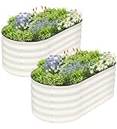 Permade Galvanized Raised Garden Bed Outdoor- 2 Pcs Raised Beds for Gardening| Metal Planter Box,...