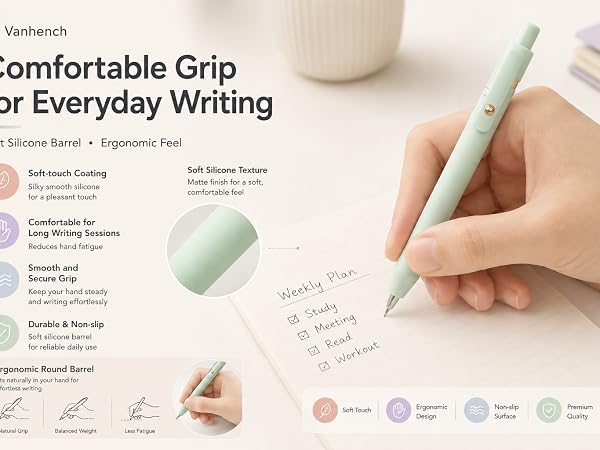 3.Soft Grip + Comfortable Writing