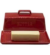 MKYHBOO Ceramic Butter Dish With Lid for Countertop, Covered Butter Container, Large Butter Holde...