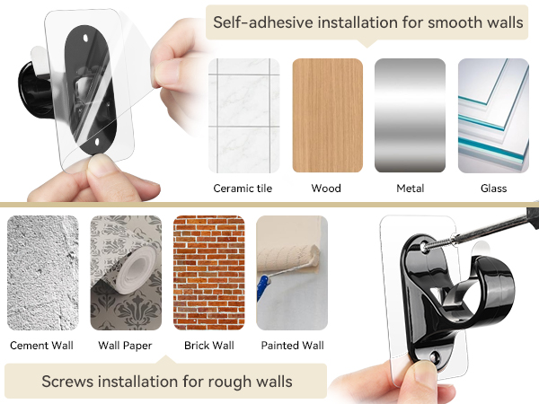 no nail curtain rod holders