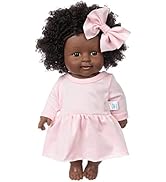 Lovskoo Lifelike Reborn Baby Dolls Black 12-Inch Baby-Soft Body & Curls Realistic-Newborn Baby Do...