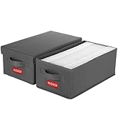 NUSWOR DVD Storage Box - Perfect DVD Case Storage Solution, Stackable DVD Organizer with Lid, 2Pa...