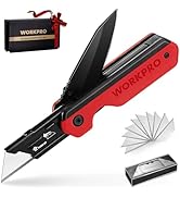 WORKPRO 2-in-1 Folding Knife/Utility Knife, Quick-Change Box Cutter with Belt Clip, Liner Lock, a...