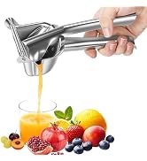 Premium Stainless Steel Manual Juicer - Heavy Duty Citrus Press &amp; Fruit Lemon Squeezer, Effortles...