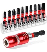 Geinxurn 2.5 Inches Impact Screwdriver Bit Holders with 10 Pcs Screwdriver Bit,Strong Magnetic Ex...