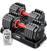 Rendpas Adjustable Dumbbells Set of 2, 1 Hand Adjustable Weights Dumbbells Set, 5 in 1/10 in 1 Fr...