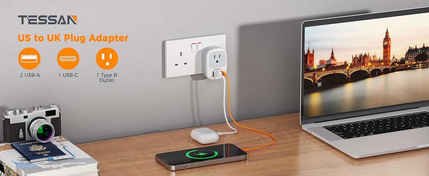 TESSAN uk travel adapter