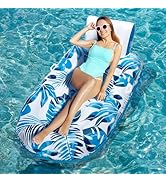 JCLEAL Pool Floats Adult Inflatable Tanning Pool Lounger Extra Large River Rafts Sunnbathing Floa...