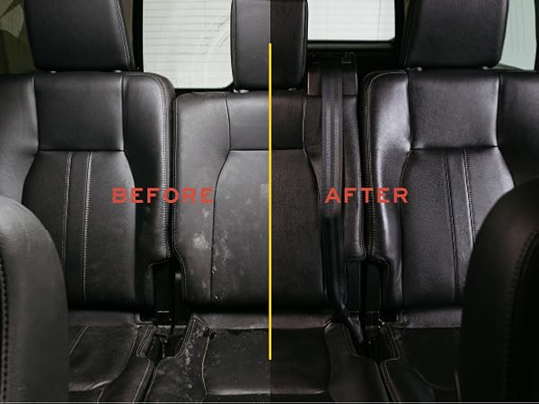 before and after, leather honey
