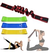 4 Pcs Fitness Resistance Band for Stretching and Yoga with 8-Level Adjustable Strap &amp; 3 Loop Resi...