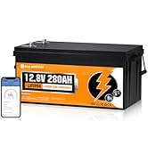 ECO-WORTHY 12V 280AH LiFePO4 Lithium Battery with Bluetooth, Low Temp Protection, Built-in 200A B...