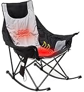 SUNNYFEEL Oversized Heated Camping Chair, Folding Rocking Camping Chairs with Luxury Padded Recli...