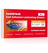 Hartwii 4Mil Self Adhesive Laminating Sheets,8.7 x 12.2 Thicker Permanent Self Sealing Laminate S...