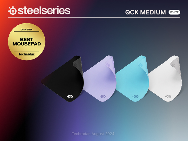 SteelSeries QcK Mousepads in Black, Lavender, Aqua, and White