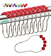 Eazzier Bath Burgundy Shower Curtain Hooks Rings, Stainless Steel Shower Curtain Rings and Hooks ...