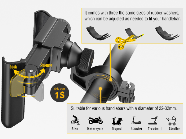 PB05AD Grefay Bike Phone Mount