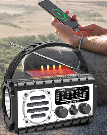 hand crank radio flashlight cell phone charger