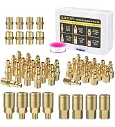 AMTOVL Air Coupler &amp; Plug Kit 47PCS – 1/4" NPT Air Hose Fittings Set, Industrial Quick Connect, B...