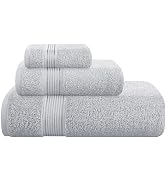 Belizzi Home Ultra Soft 3 Pack Cotton Towel Set, Contains a Bath Towel 28x55 inch, a Hand Towel 1...