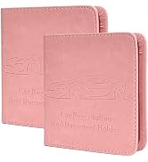 Peisicne 2-Pack Registration and Insurance Card Holder, Vehicle Glove Box Car Organizer with Magn...