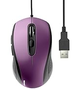 TECKNET USB Wired Mouse, 3600DPI Corded Computer Mouse with 4 Adjustable Levels, 6-Button 5FT Cor...