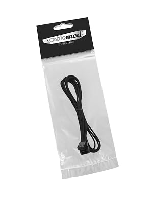CableMod ModFlex Sleeved 4-pin Fan Cable Extension (Black, 60cm)