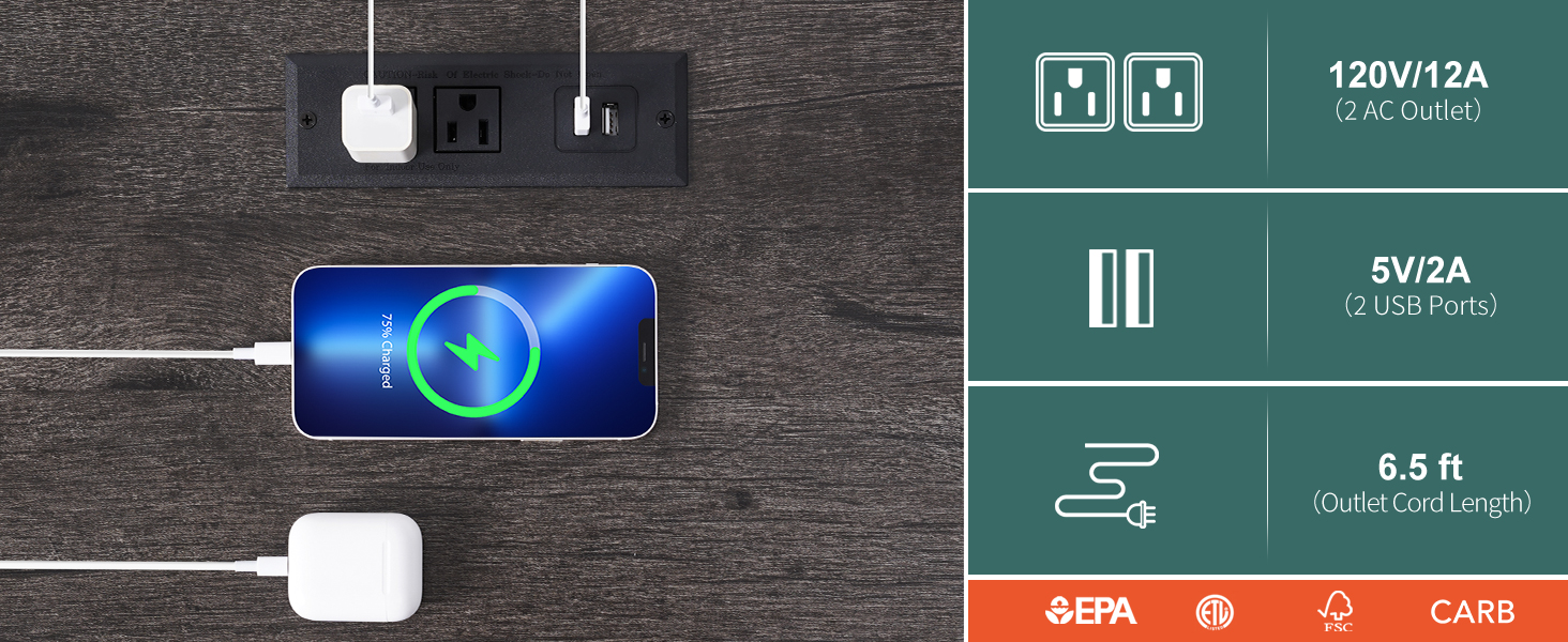 night stand with Charging Station