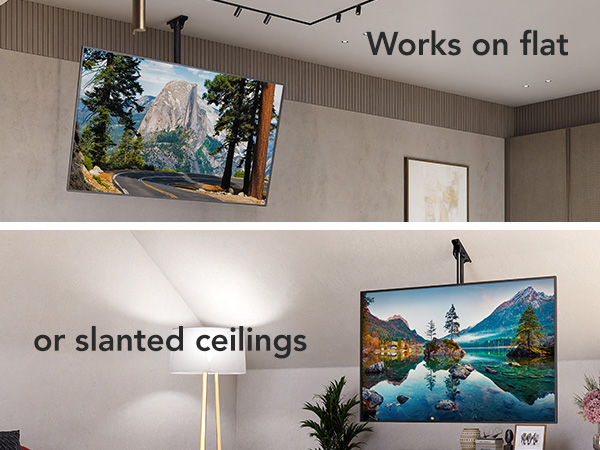 Works on flat or slanted ceilings