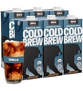 Wandering Bear Organic Vanilla Cold Brew Coffee - Extra Strong, Bold, Smooth, Unsweetened, Shelf-...