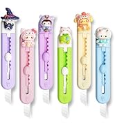 6 Pack Box Cutter Retractable, Sharp Utility Knife Retractable, Cute Box Cutters for Office, Home...