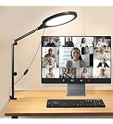 Desk Ring Light, 10" LED Ring Light for Desk with Clamp, 360°Rotate &amp; Flexible Height Full-Screen...