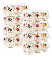 NPLUX 6 Count Cupcake Containers 30 Pack Cupcake Holders Clear Plastic Stackable Cupcake Boxes wi...