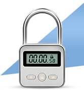KENRONE Combination Lock, Metal Timer Lock,Timers,USB Rechargeable Time Timer Padlock with 1m Spr...