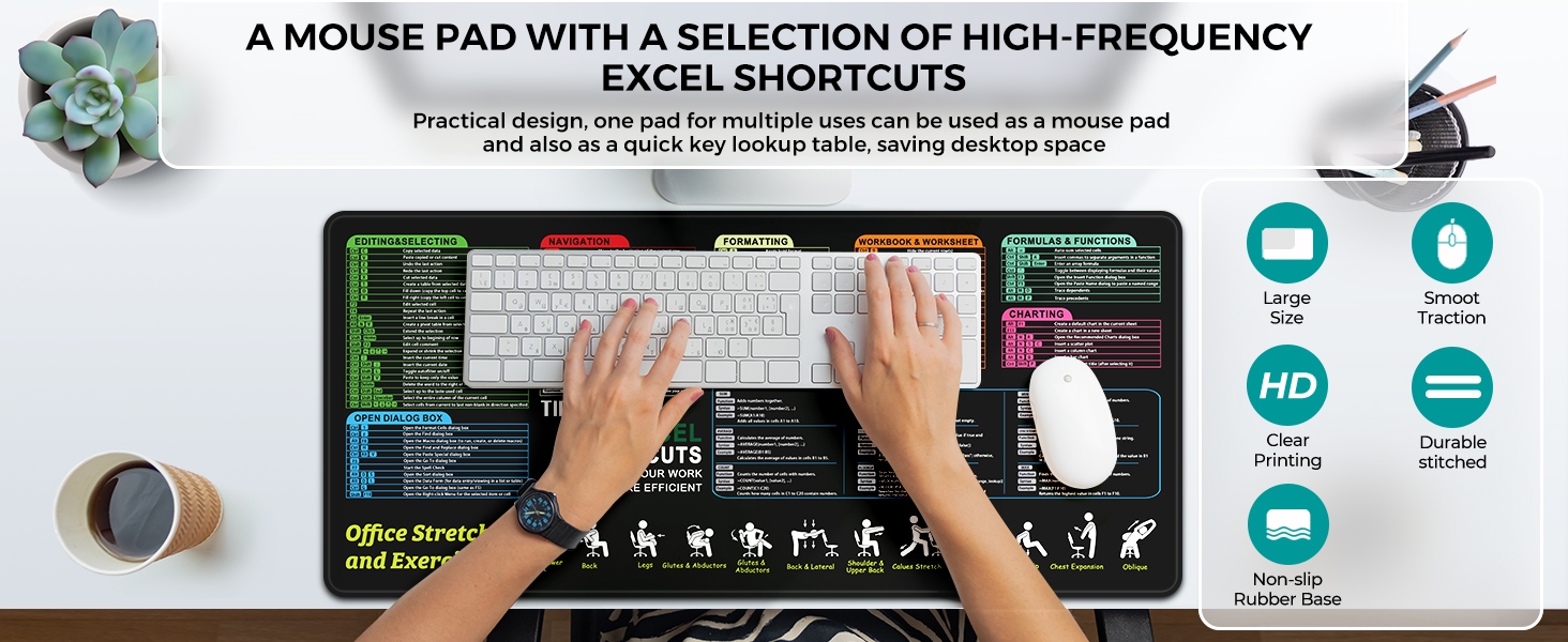 Large Mouse Pad Excel Shortcut Key