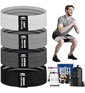 Resistance Bands for Working Out with Workout Bands Guide. 4 Booty Bands for Women Men Fabric Ela...