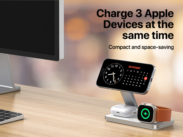 Foldable 3 in 1 Magnetic wireless charger