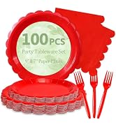 Red Plates and Napkins Disposable