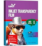 Uinkit Inkjet Transparency Film 50 Sheets 8.5x11 OHP Overhead Projector Film for DIY Crafting 100...