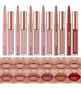 BestLand 12Pcs Matte Liquid Lipstick + Lip Liner Pens Set, One Step Lips Makeup Sets Pigment Velv...
