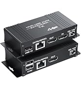 avedio links 4K@60Hz HDMI KVM USB Extender Over Cat 5e/6/7, 164ft/50m HDMI Ethernet Extender Tran...